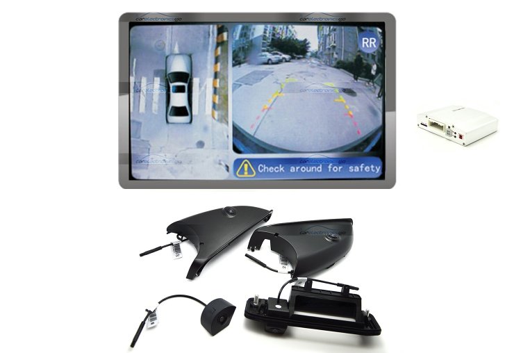 iParaAiluRy® 360 Around View Parking Assist for Mercedes-Benz GLK Car with DVR function & 4 x 170 degree Cameras - Bird's-eye View Parking Aid - Click Image to Close