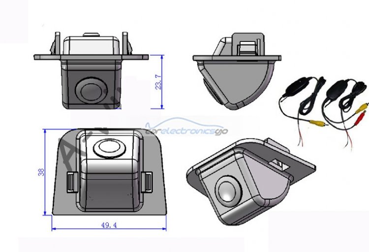 iParaAiluRy® wireless CCD 1/3" car parking camera for Toyota Prius rear backup camera night version waterproof 170 degree - Click Image to Close