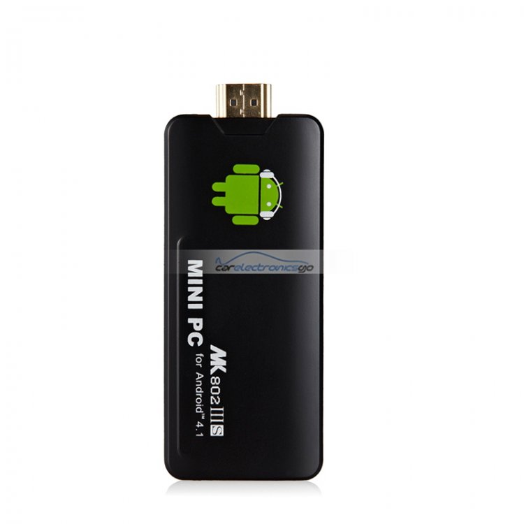 iParaAiluRy® New Android TV MK802 IIIS Android 4.1 A9 1.6G 1G DDR3 8GB Mini PC Google TV Dongle Box Internet Wifi 1080P Player Black - Click Image to Close