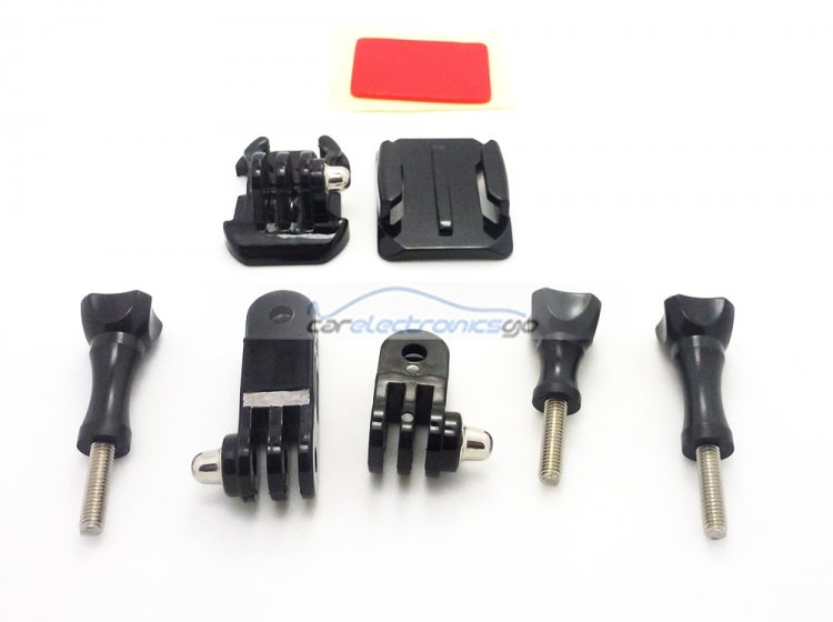 iParaAiluRy® Side Mount + Curved Adhesive Mount + 3-way Adjustable Pivot Set for Gopro Hero 3 2 1 - Click Image to Close