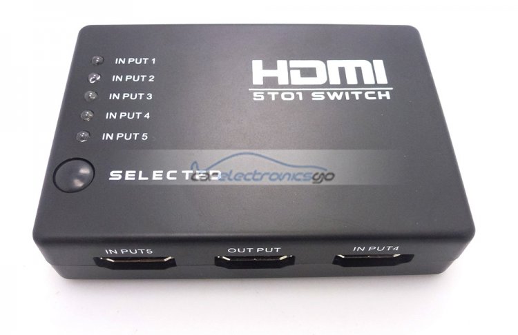 iParaAiluRy® HDMI Switcher 5 to 1 Video Switcher HDMI AUTO Switch 5 Port Input 1 Output with IR Remote Controller for HDTV PS3 - Click Image to Close